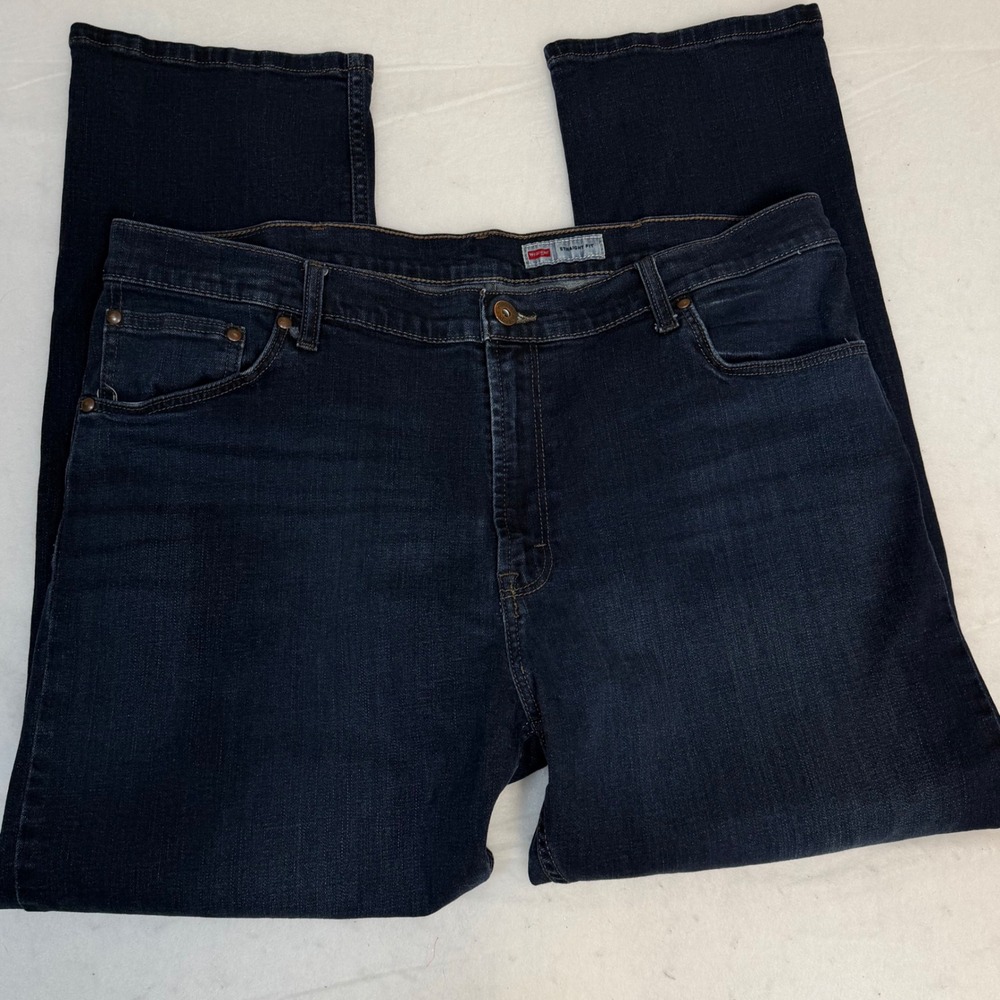 Wrangler Premium Quality‎ Straight Fit Jeans Dark Indigo Blue Denim Mens 40x30